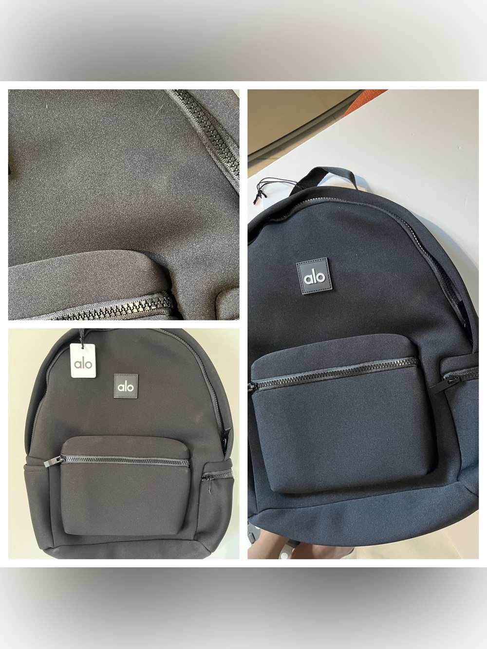 NEW Alo Yoga Stow Neoprene Backpack Black w/ Pouch Purse A0481U - Picture 15 of 15